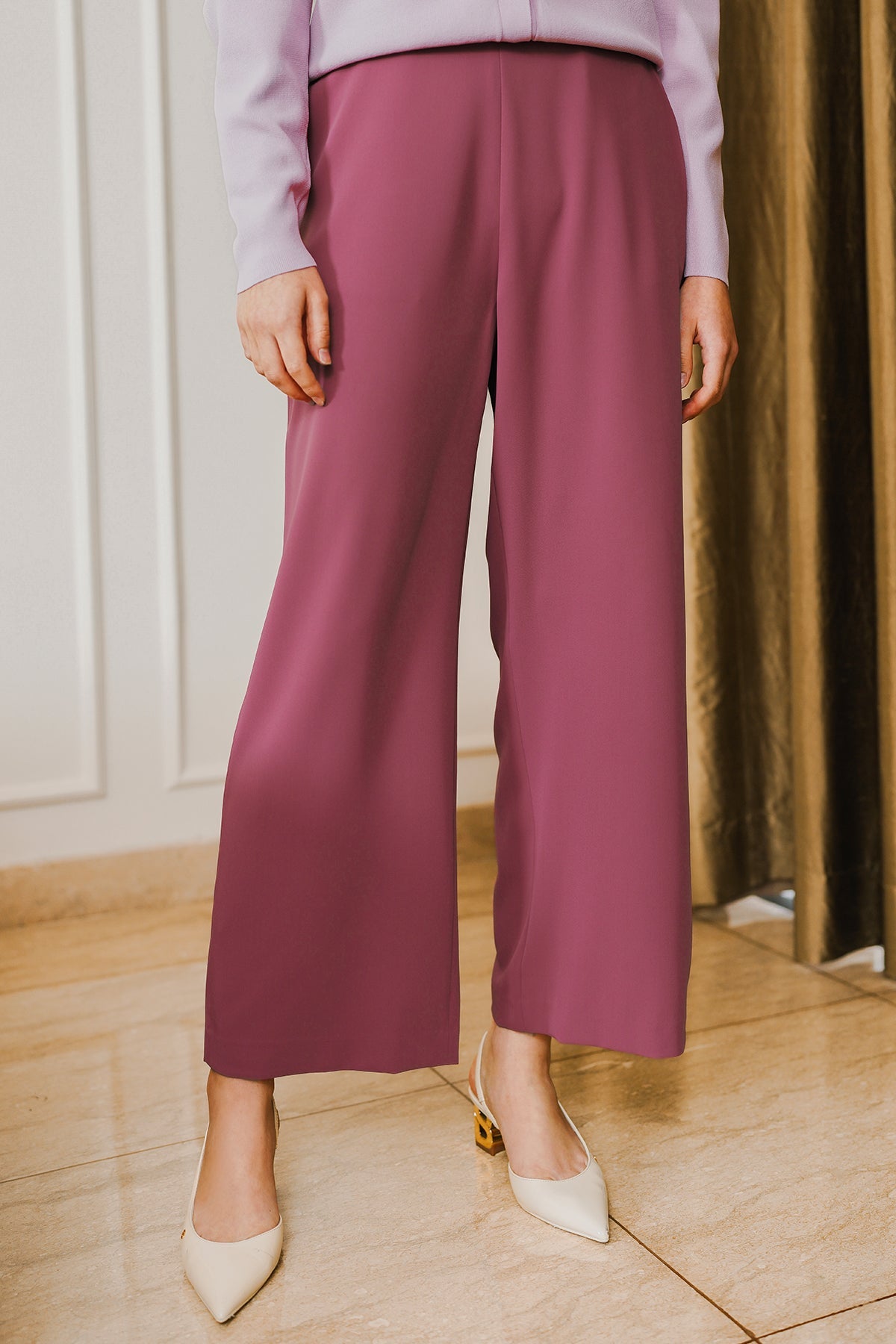 Waistband Pants - Rosewood