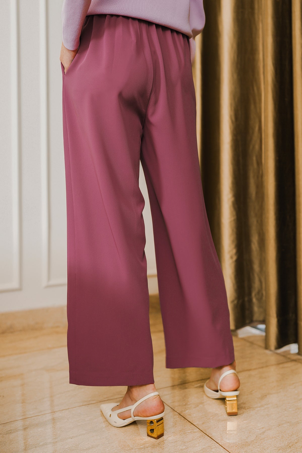 Waistband Pants - Rosewood