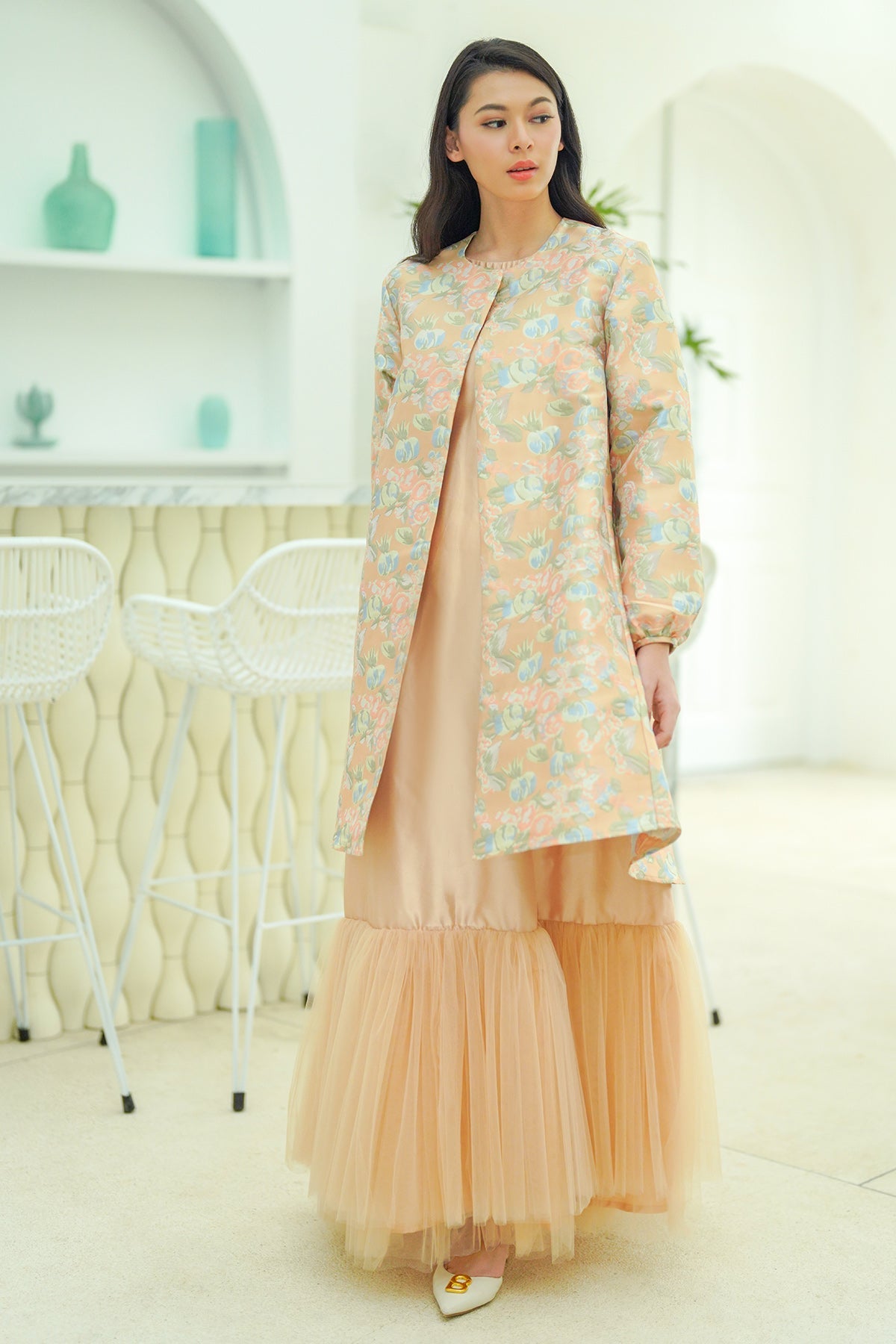 Viera Long Outer - Peach