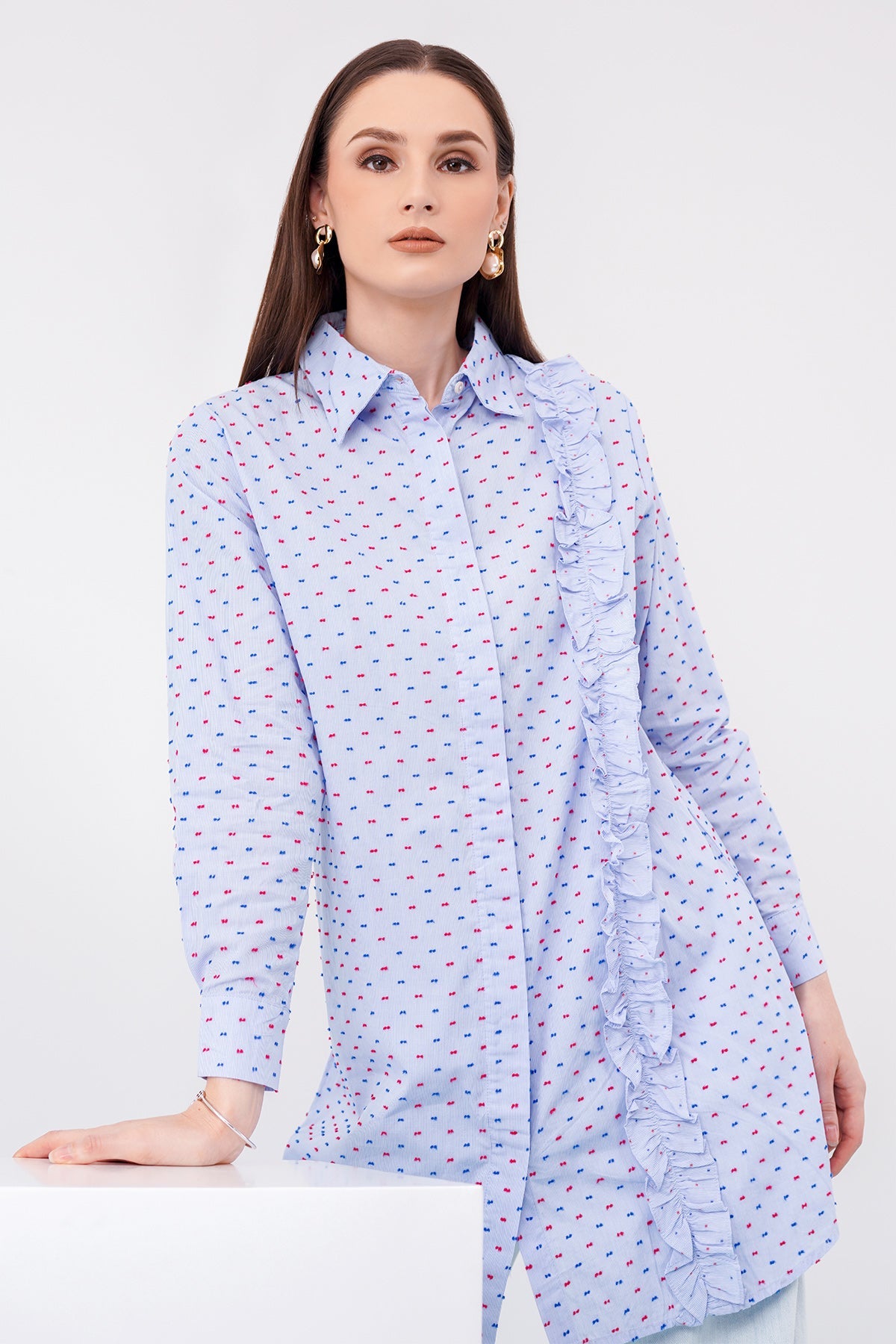 Arina Shirt - Blue Dots