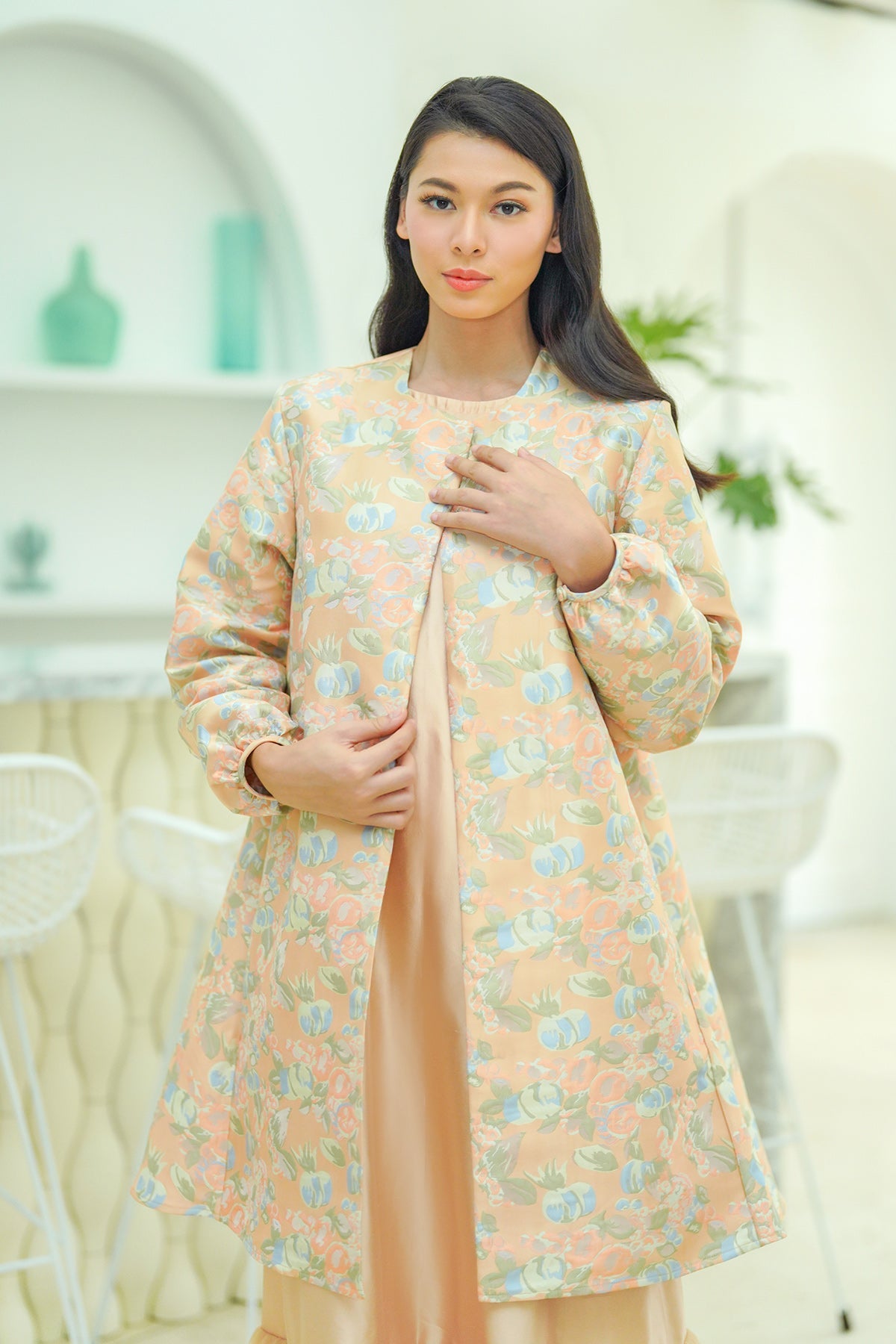 Viera Long Outer - Peach