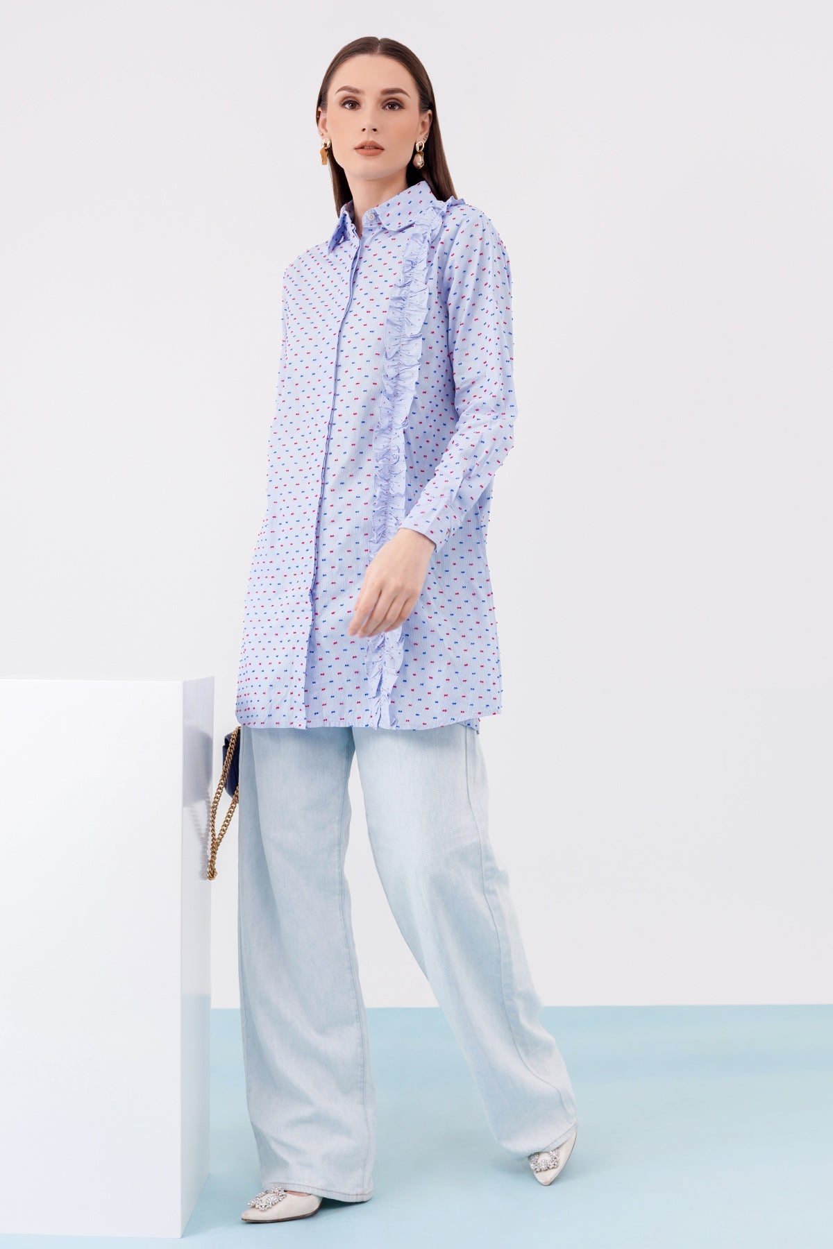 Arina Shirt - Blue Dots