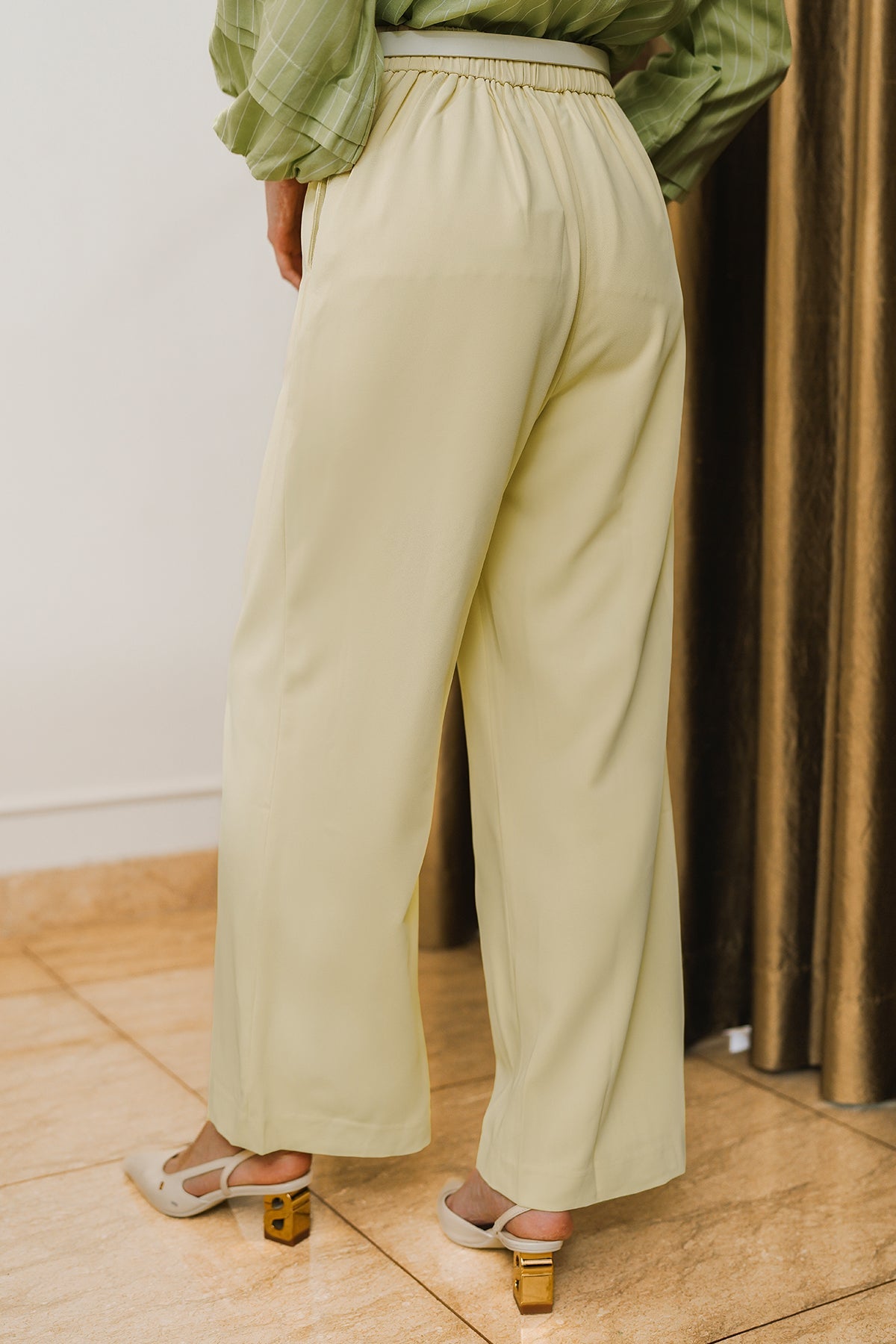 Waistband Pants - Cream