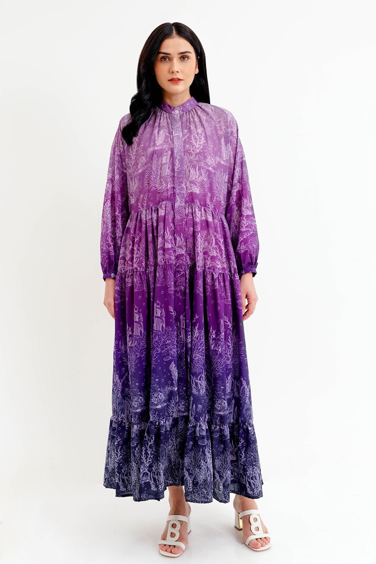 El Mar Minorca Tiered Maxi Dress - Purple