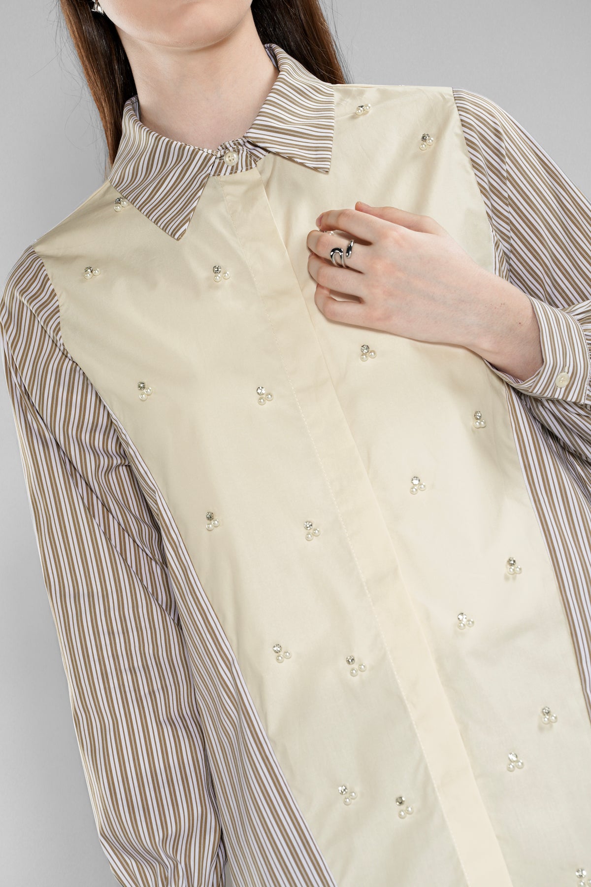 Luana Beads Shirt - Cream Brown