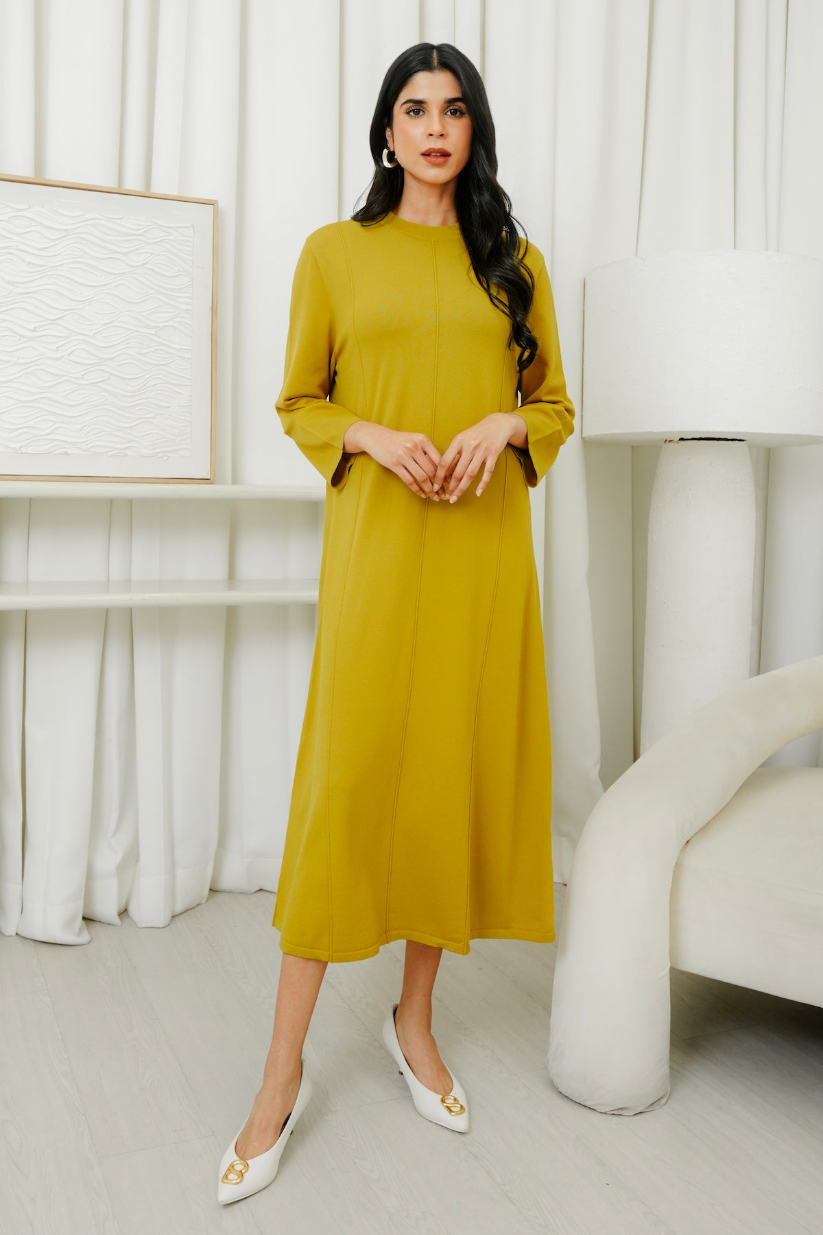 Emma Knit Dress - Mustard