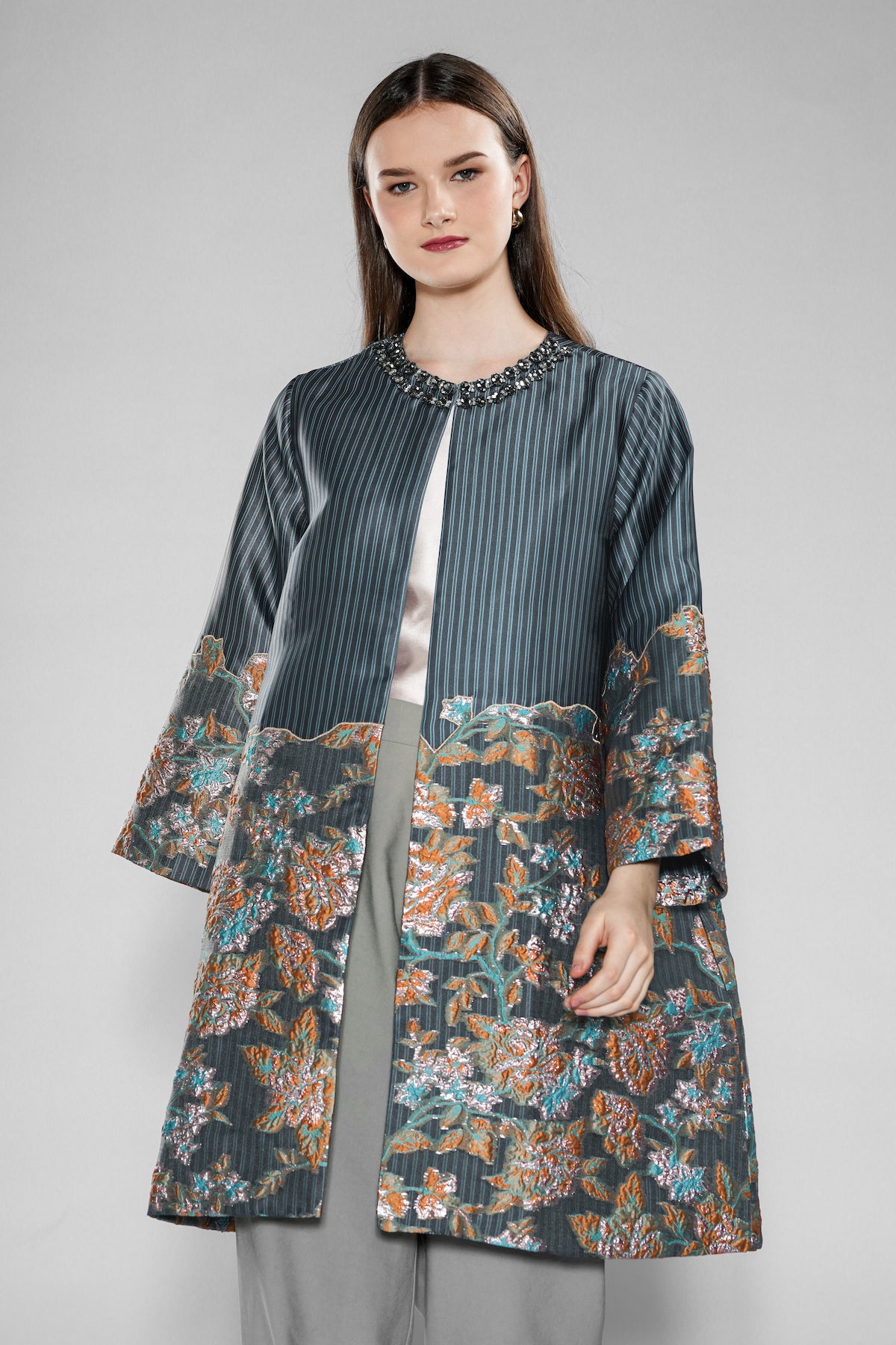 Miciela Jacquard Outer - Charcoal