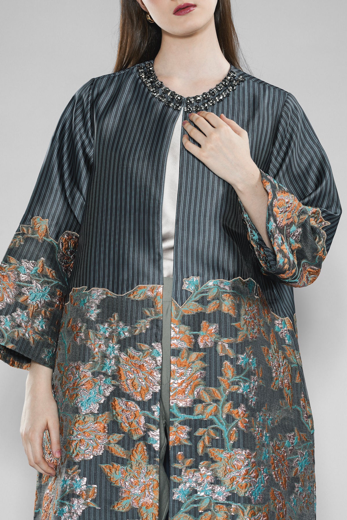 Miciela Jacquard Outer - Charcoal