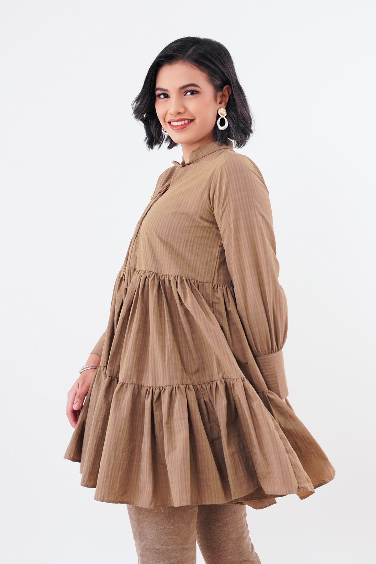 Raline Tiered Top - Brown