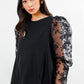 Carla Organza Sleeve Top - Black