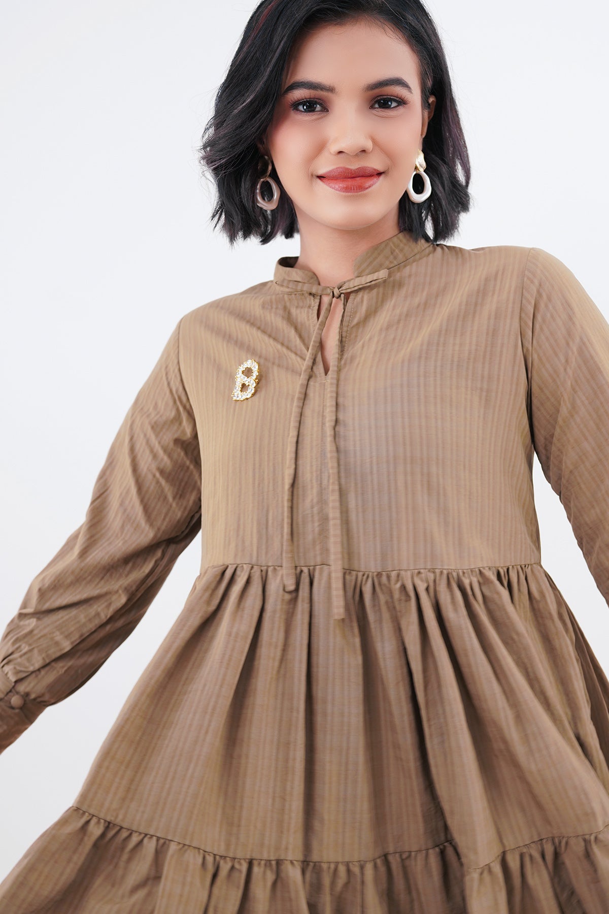 Raline Tiered Top - Brown