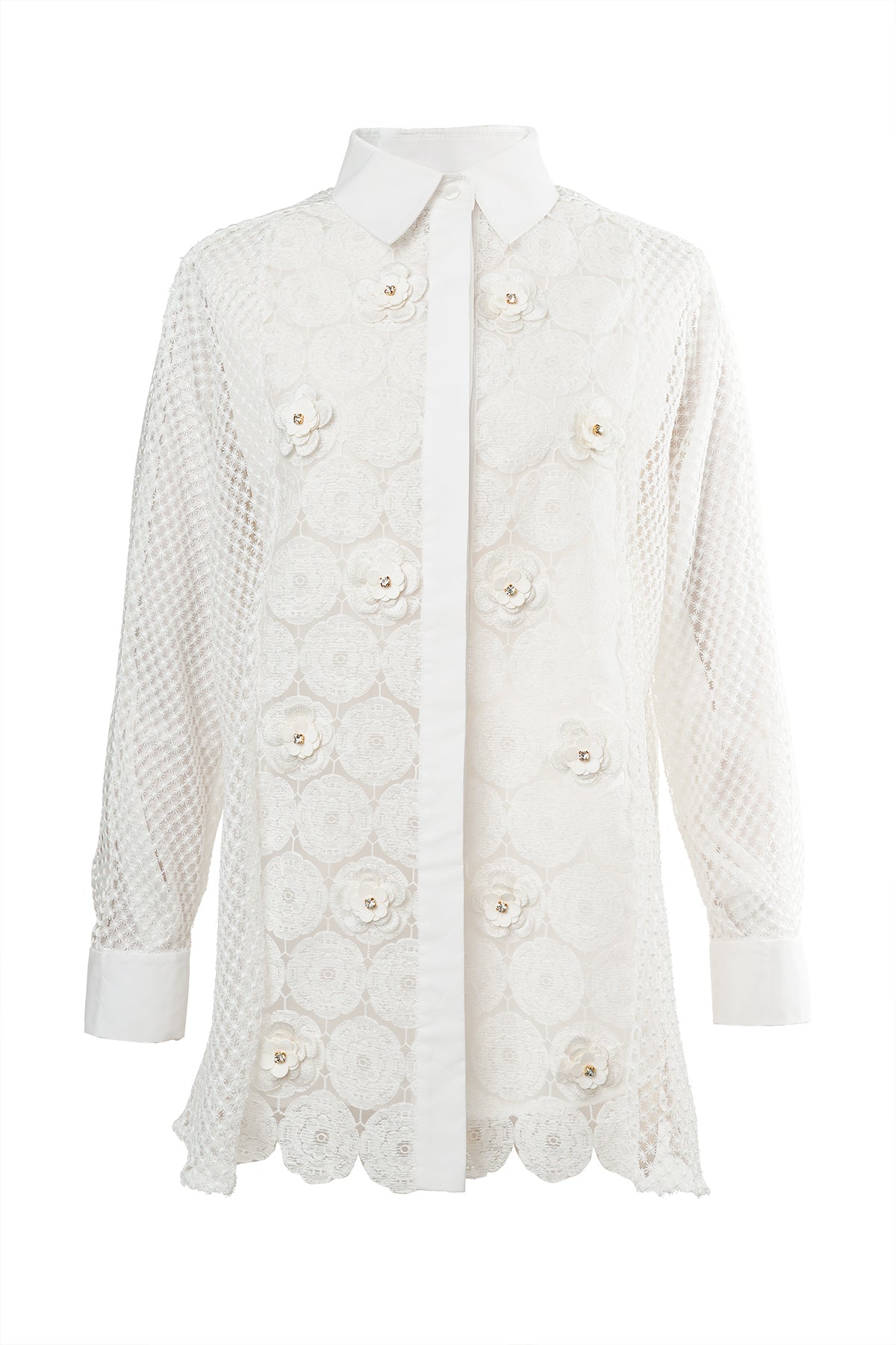 Leia Lace Shirt - White