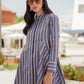 Kylie Shirt - Blue/Beige Stripes