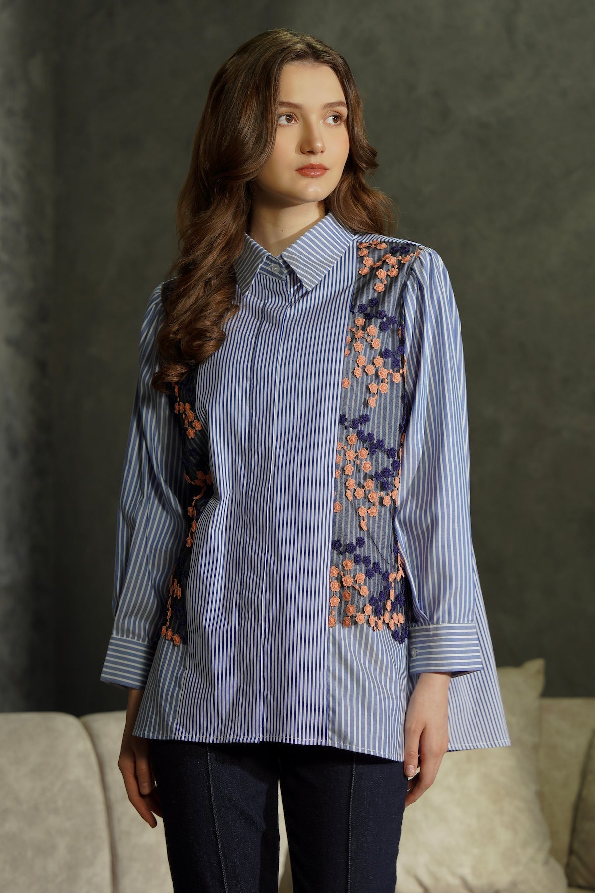 Ilaria Stripe Shirt - Blue