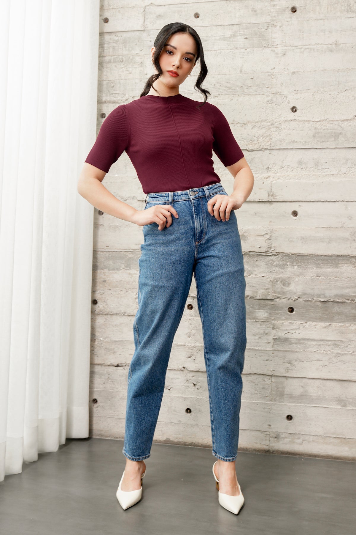 Luana Knit Top - Maroon