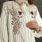 Kalea Embroidery Stripe Shirt - Cashmere