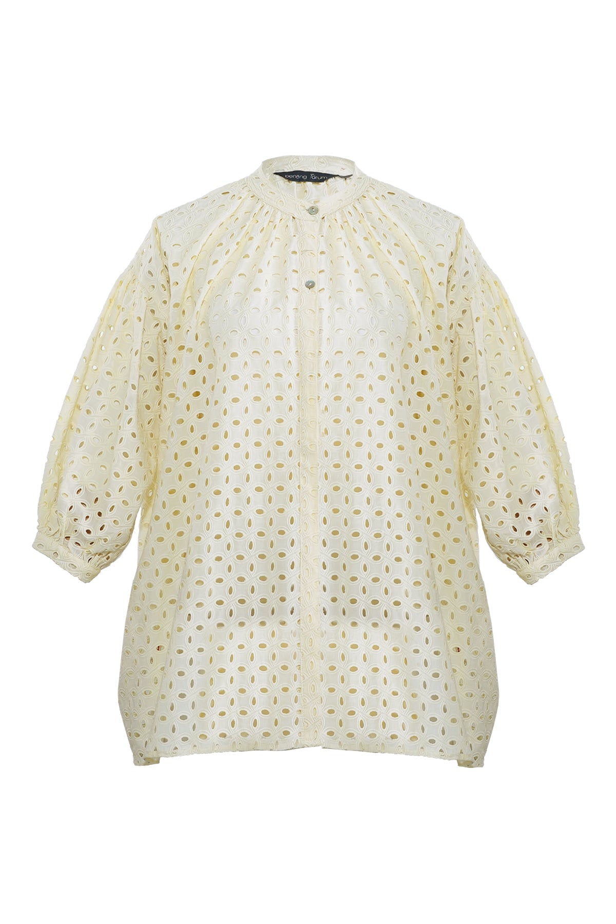 Embroidery Floral Shirt - Cloud