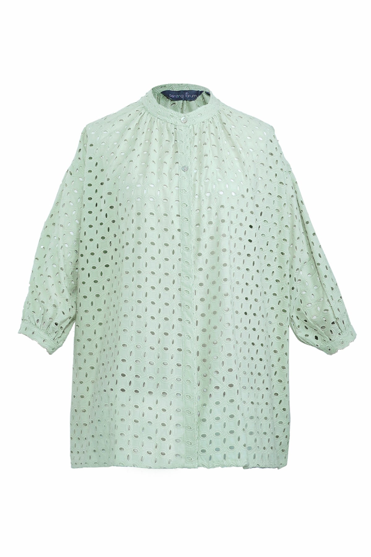 Embroidery Floral Shirt - Pistachio