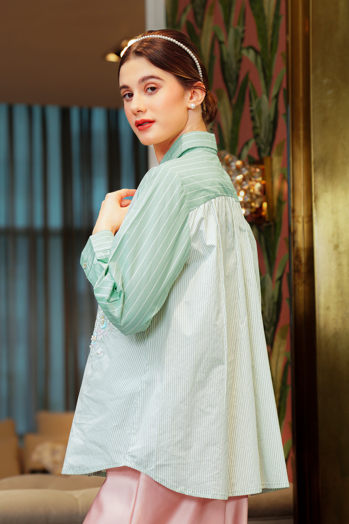 Emma Lace Shirt - Green