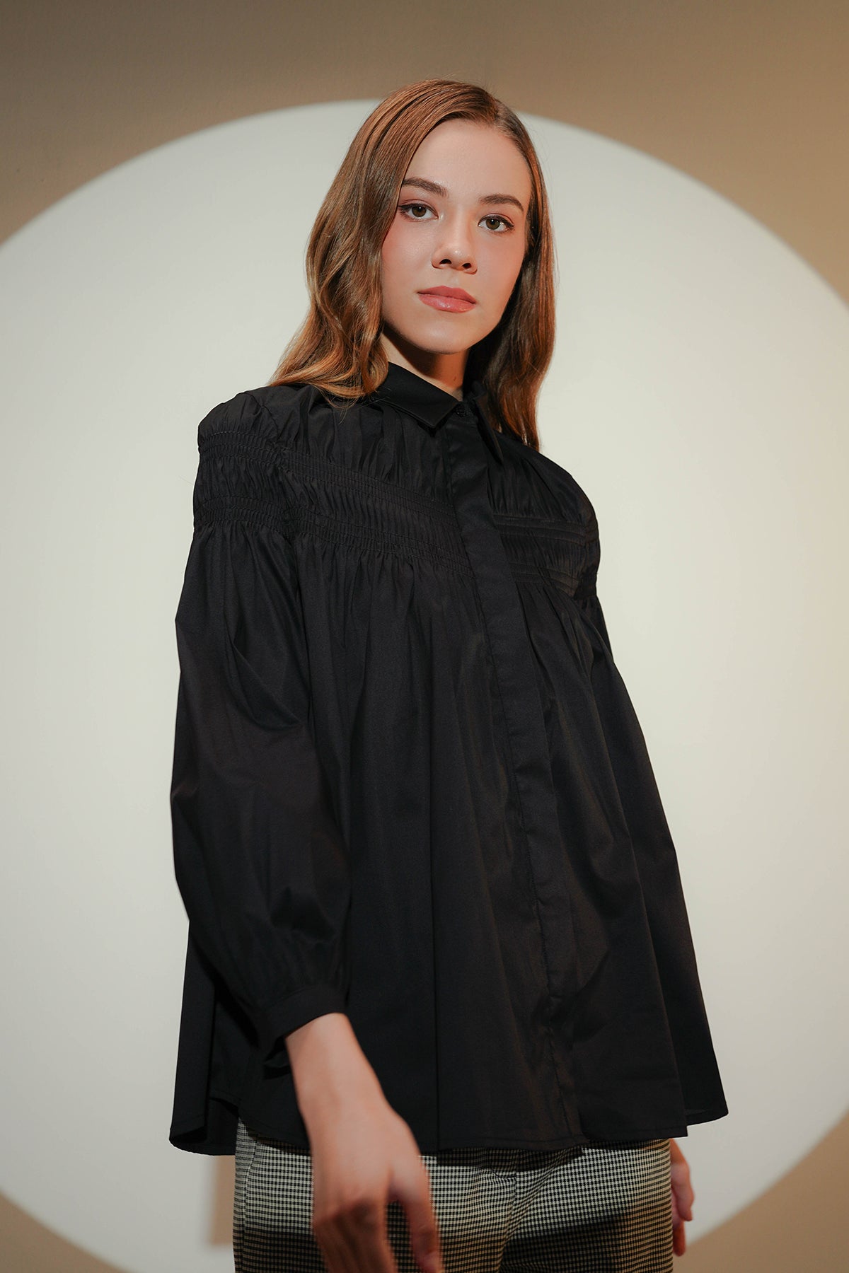 Emma Smock Shirt - Black