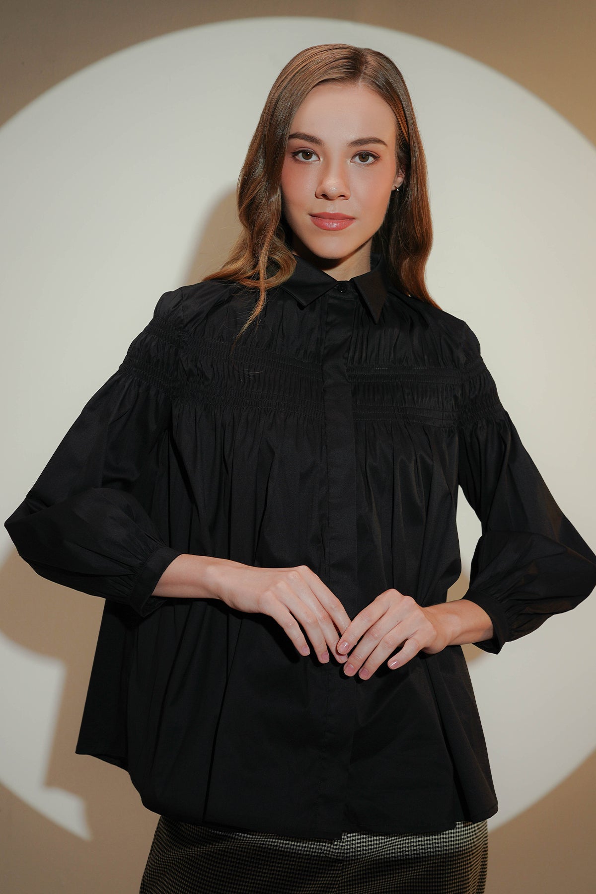 Emma Smock Shirt - Black