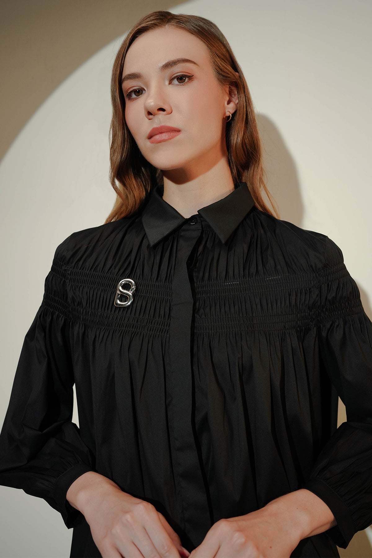 Emma Smock Shirt - Black