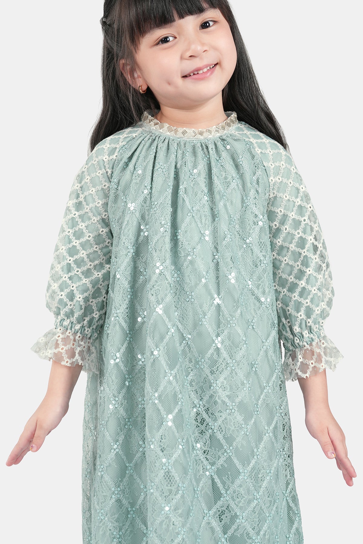 Ethereal Raglan Kids Dress - Salted Egg