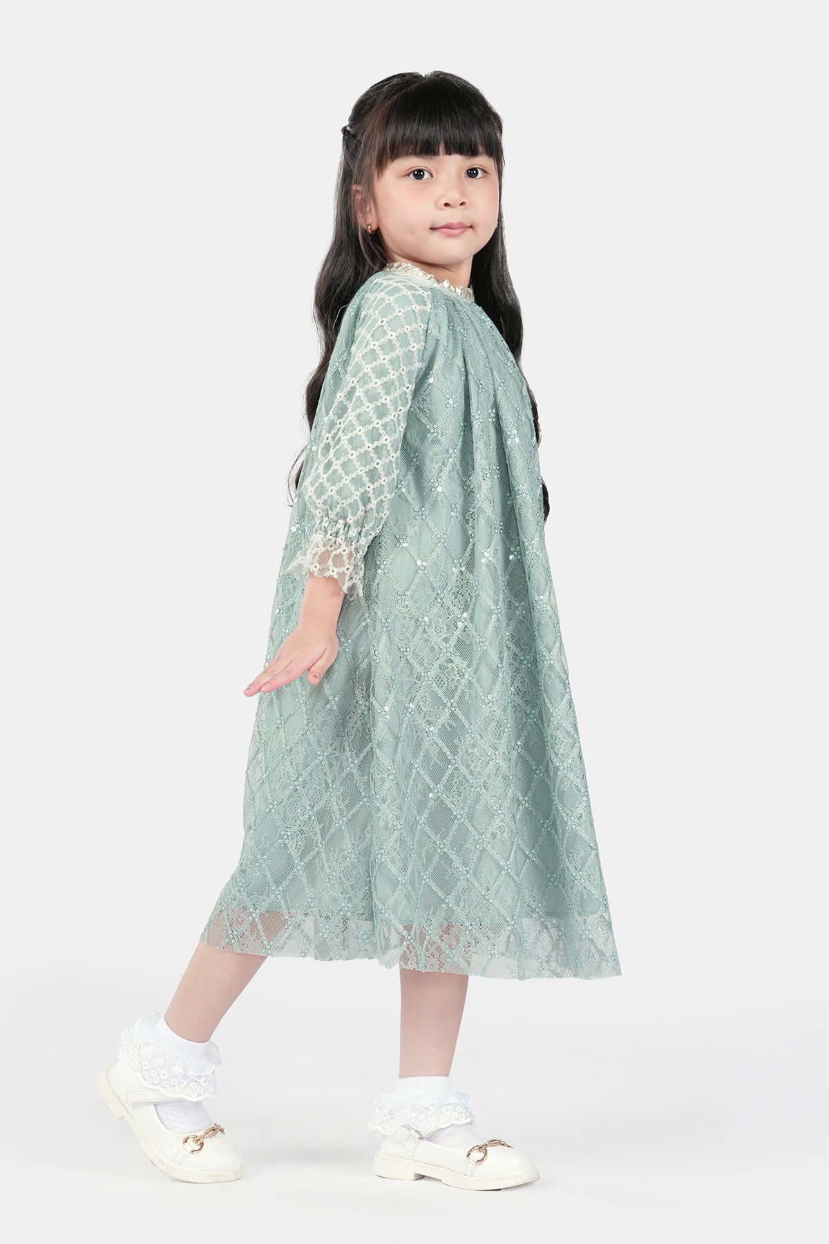 Ethereal Raglan Kids Dress - Salted Egg