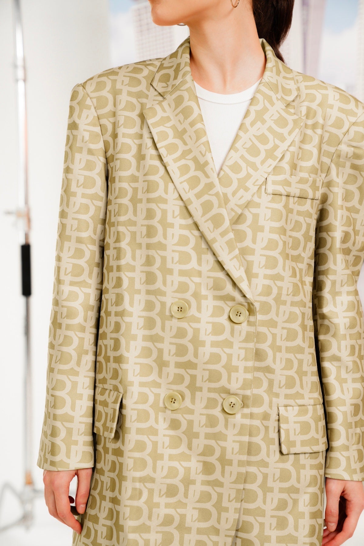 Everly Monogram Blazer - Taupe