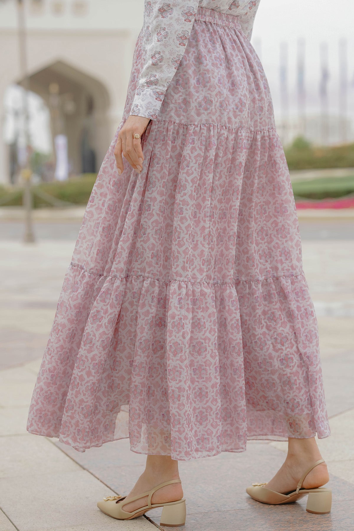 Festive Maxi Skirt - Peach