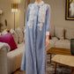 Feya Embroidered Shirt Dress - Blue