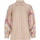 Floral Symphony Mix Fabric Shirt - Blossom