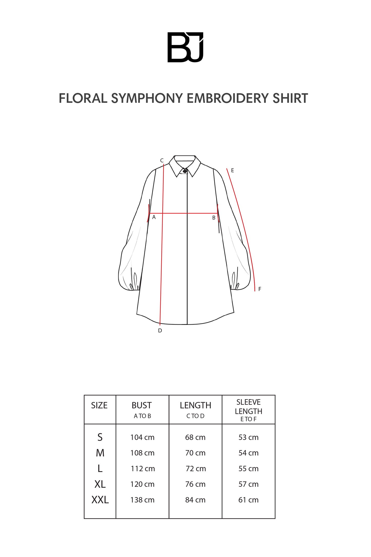 Floral Symphony Embroidery Shirt - Poppy