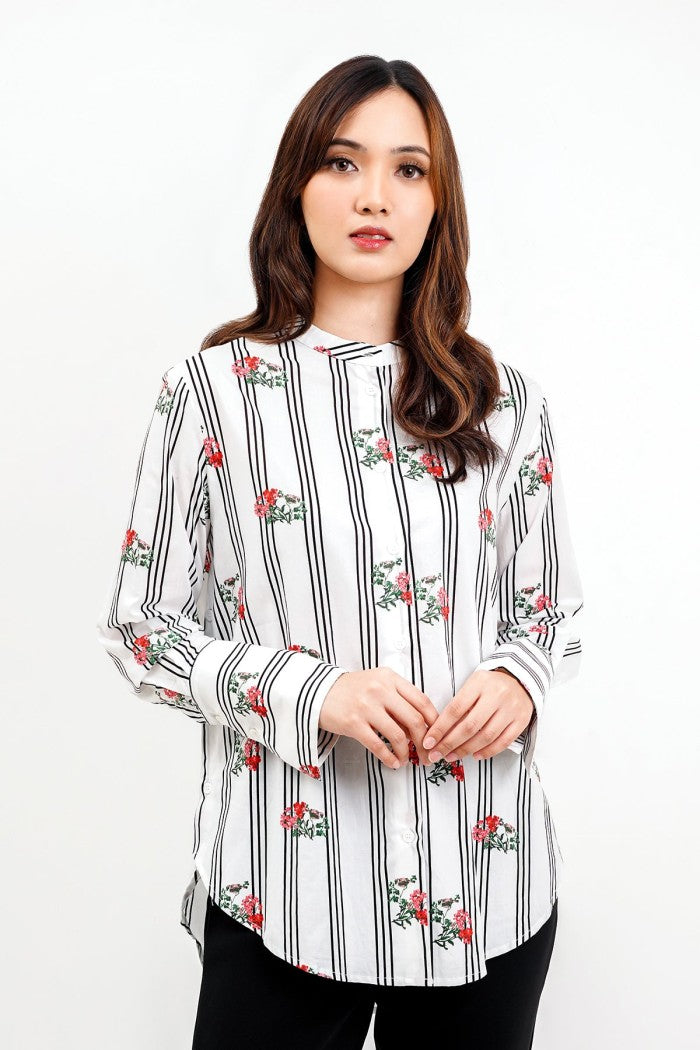 Florie Shirt - Black Stripes