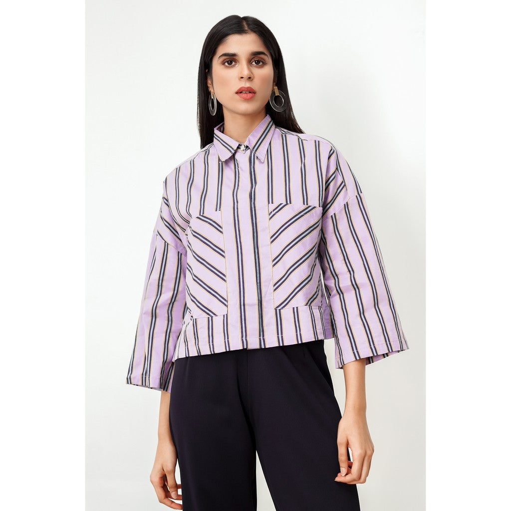 Gaia Crop Shirt - Purple