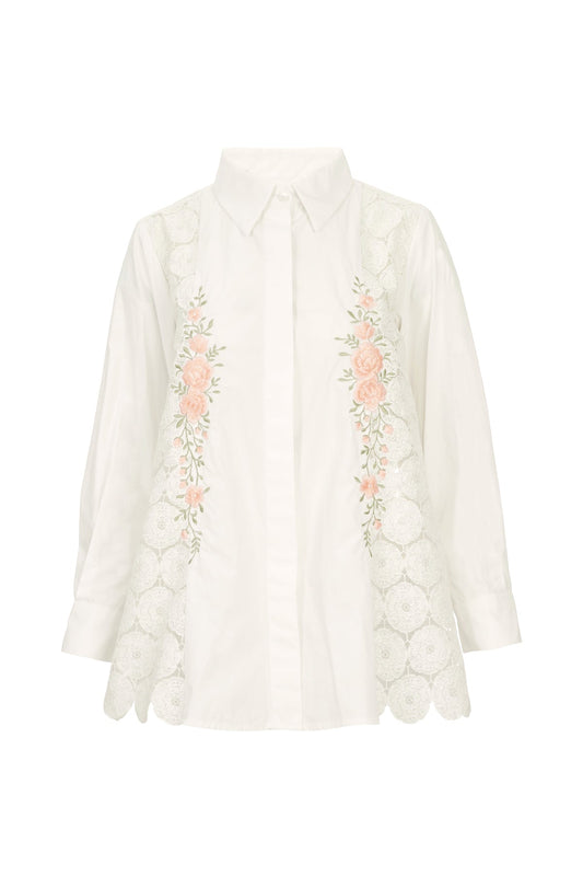 Geya Lace Shirt - White