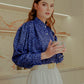 Gilly Gathered Shirt - Blue