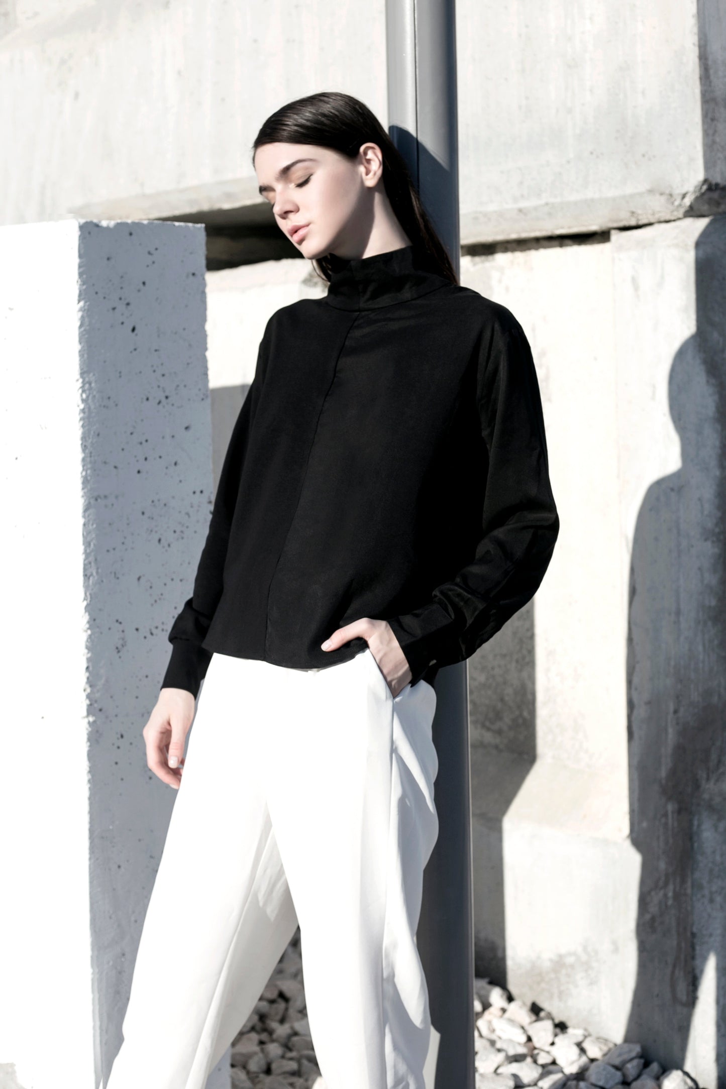 Zava Top With Turtleneck All Black