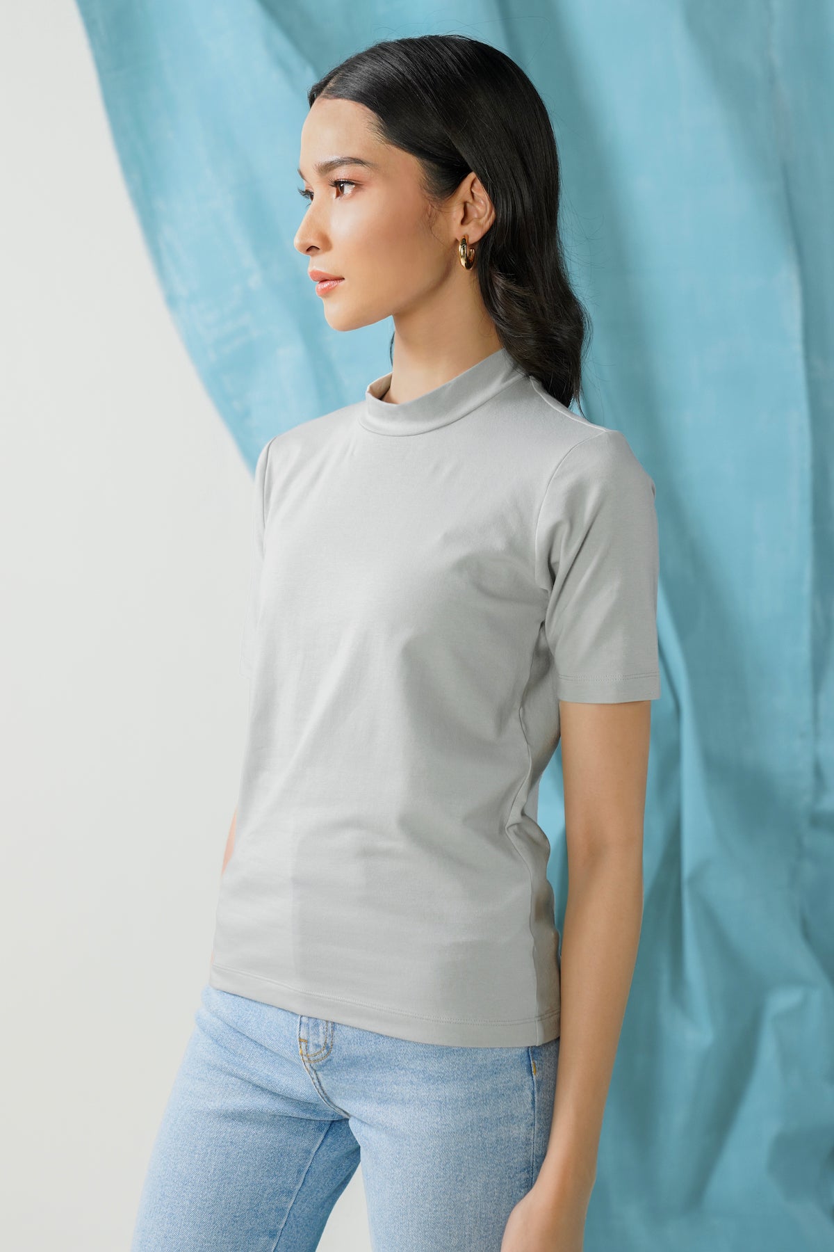 Highneck T-Shirt - Mirage Gray