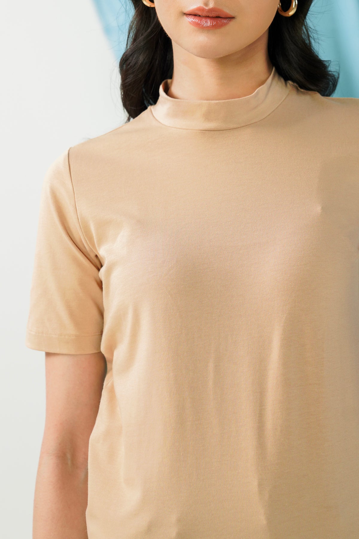 Highneck T-Shirt - Nougat