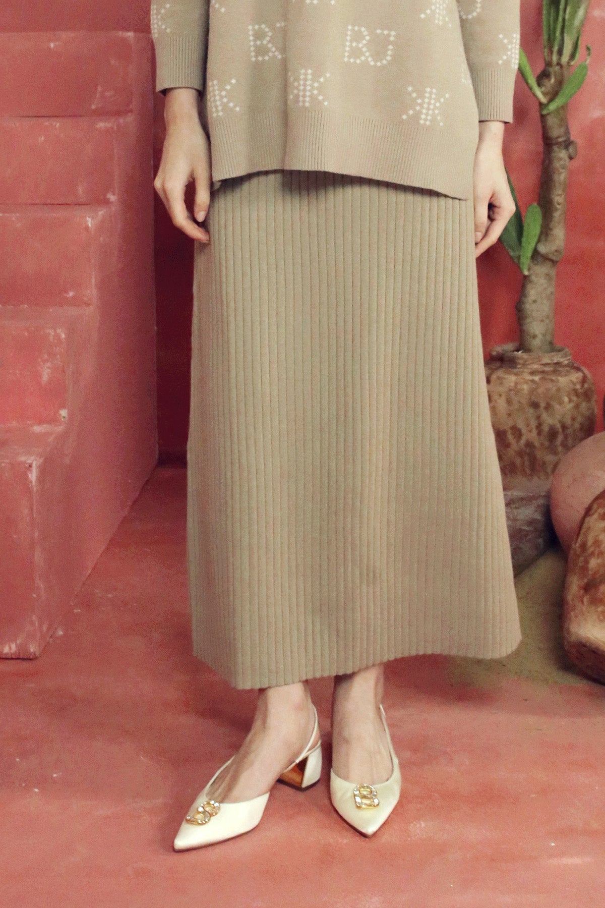 Khanum Knit Skirt - Oat