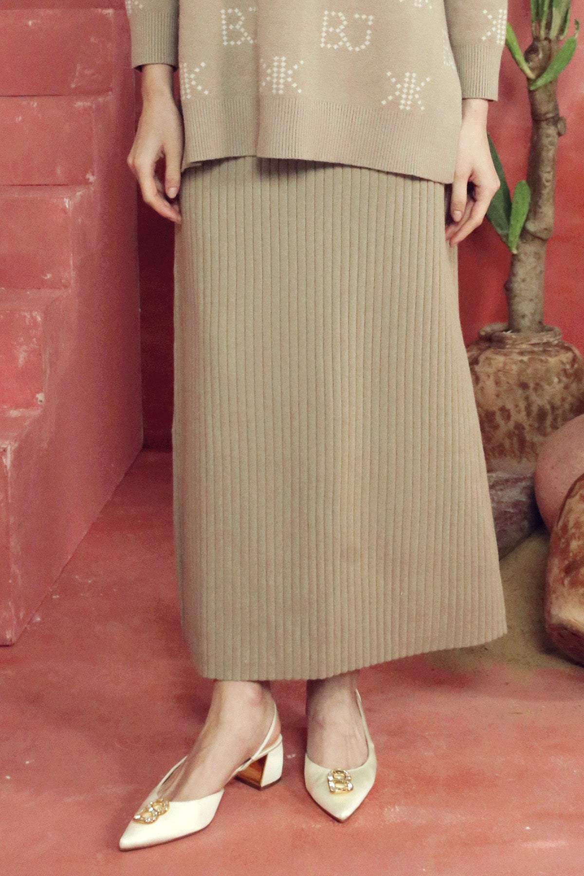 Khanum Knit Skirt - Oat