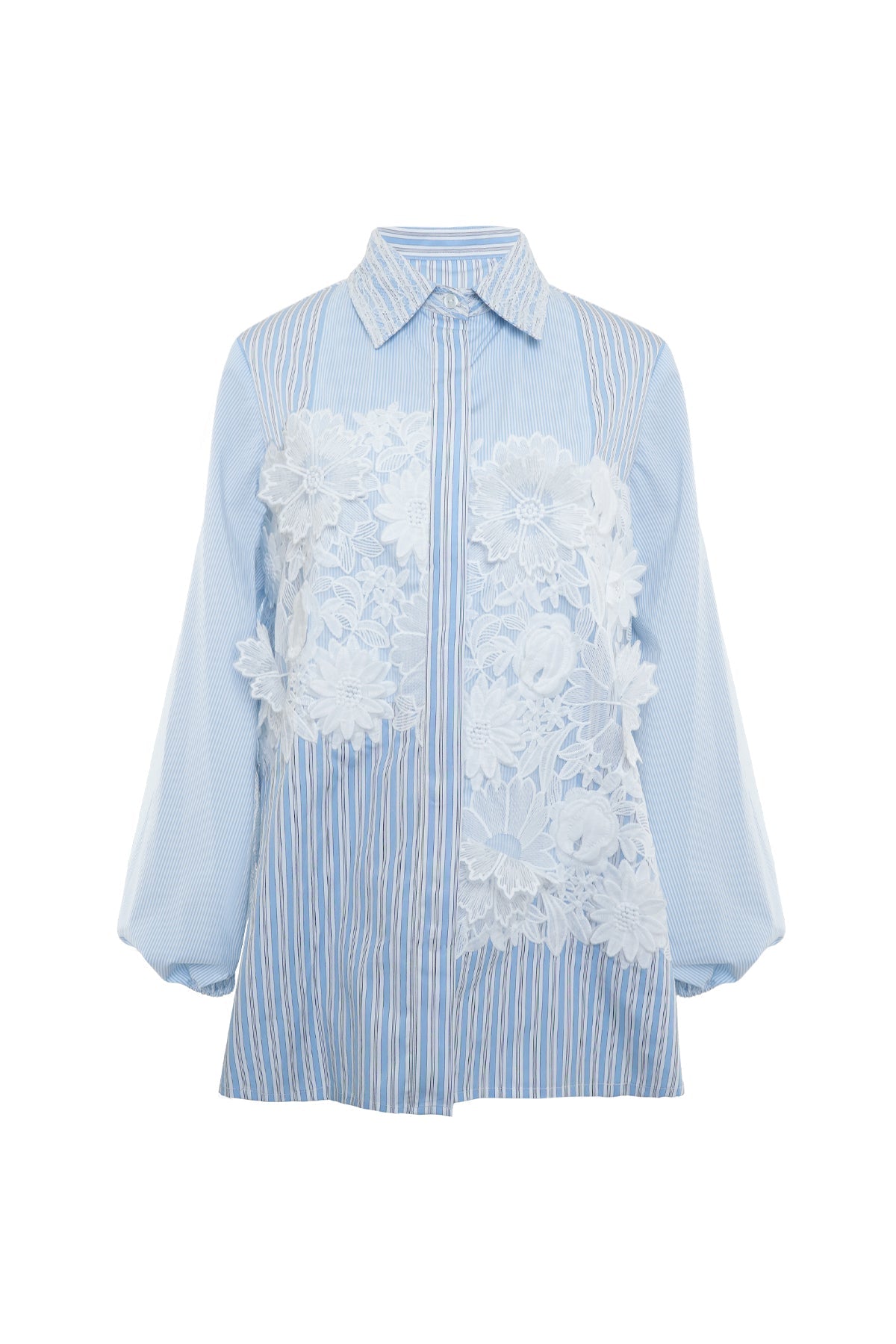 Jeslyn Embroidery Shirt - Blue