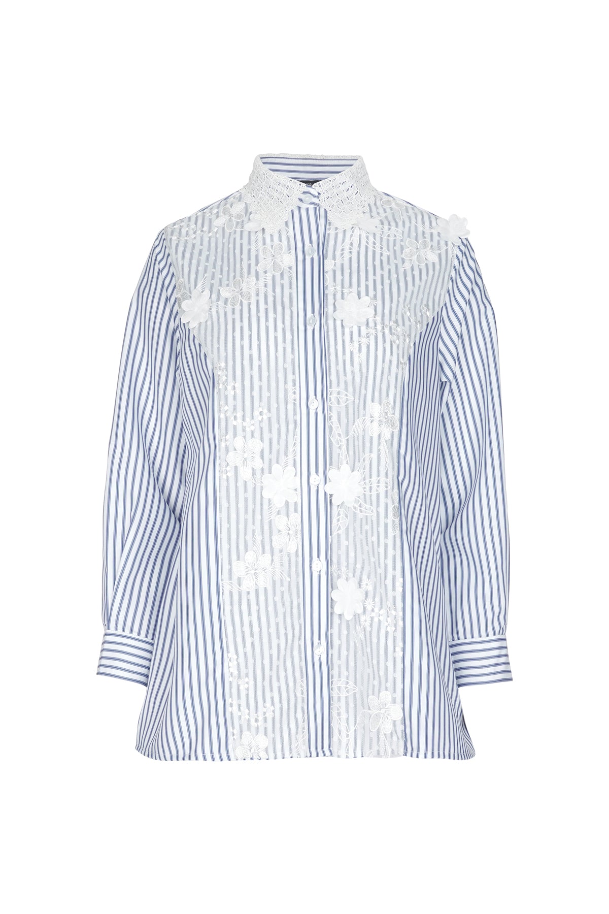 Jianne Lace Shirt - Blue Waves