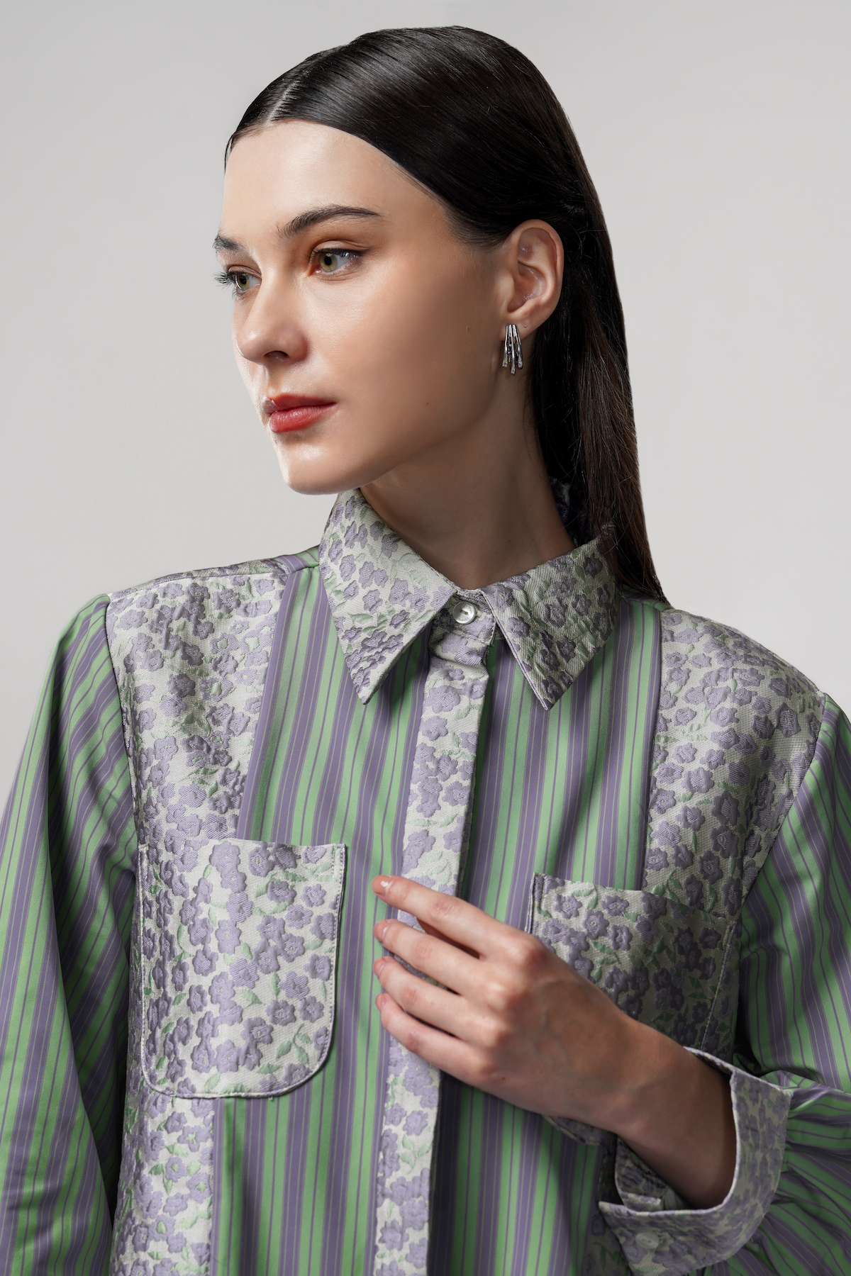 Kaelyn Jacquard Shirt - Herbs