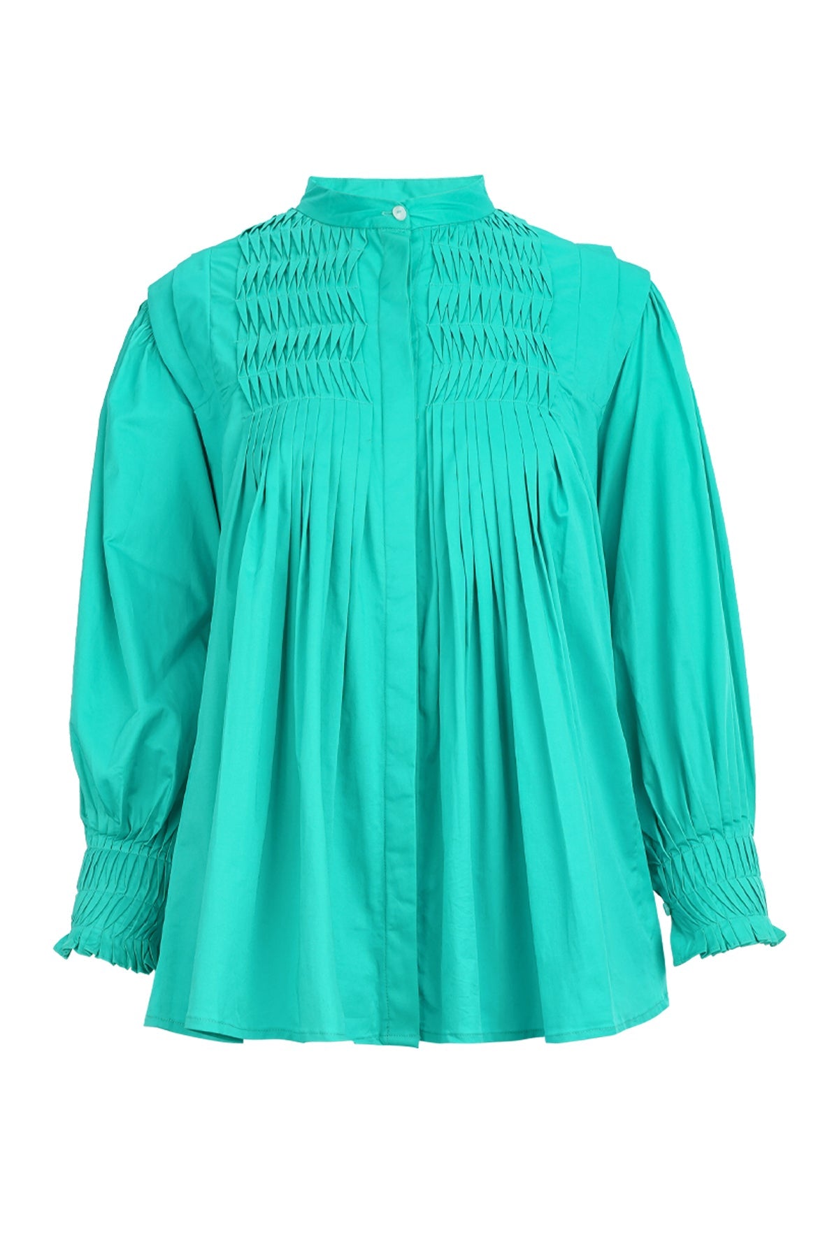 Kessa Pleated Shirt - Blue