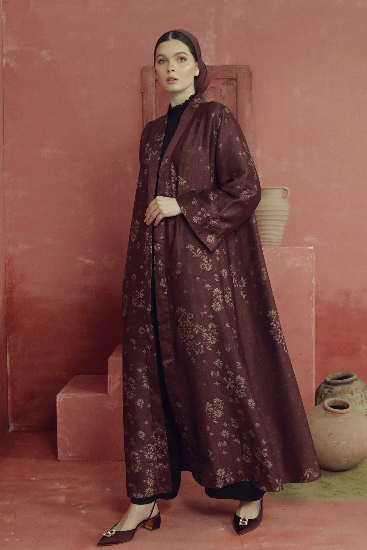 Khanum Abaya Outer - Maroon