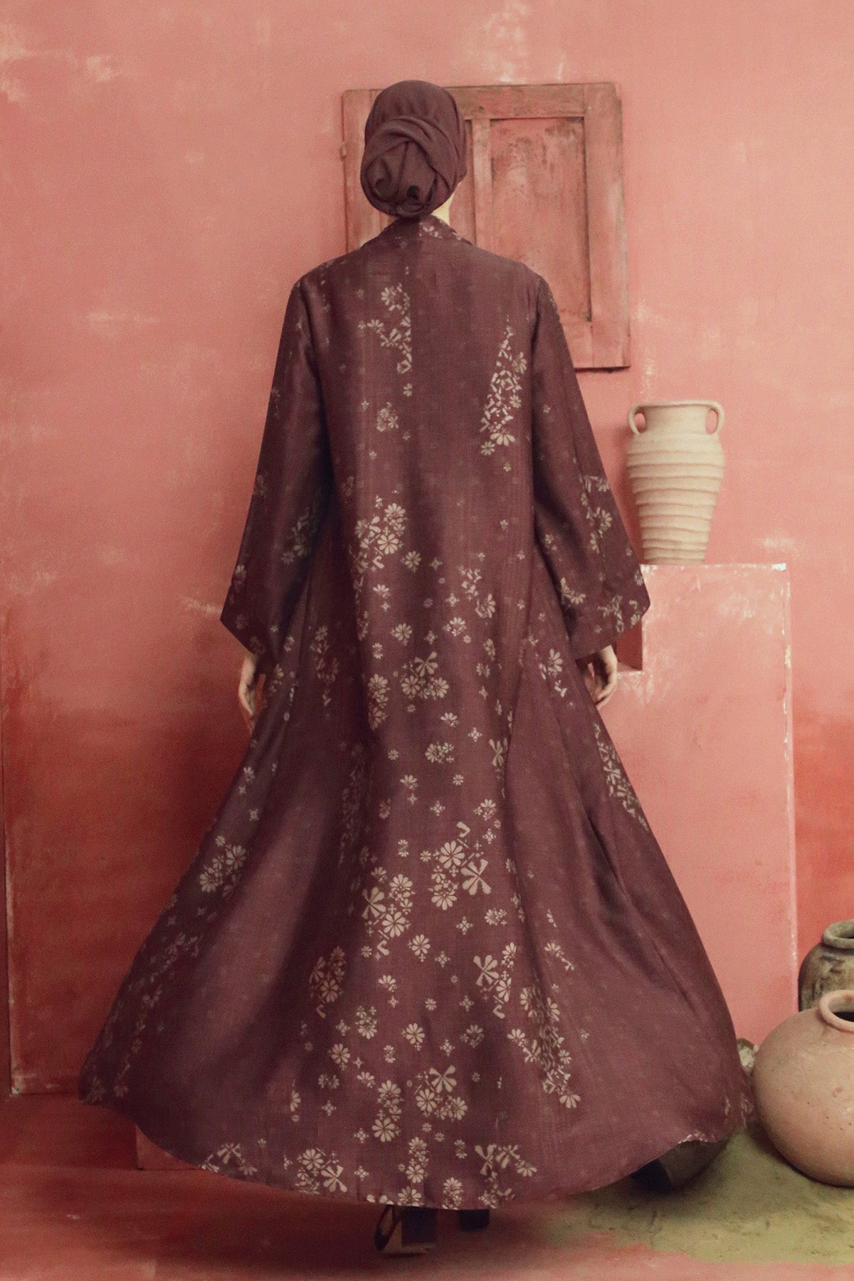 Khanum Abaya Outer - Maroon