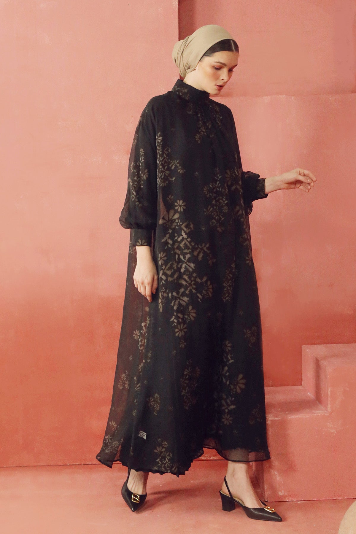 Khanum Sheer Maxi Dress - Black