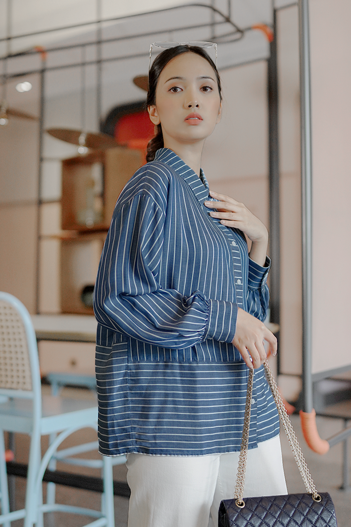 Blue Denim Stripe Shirt